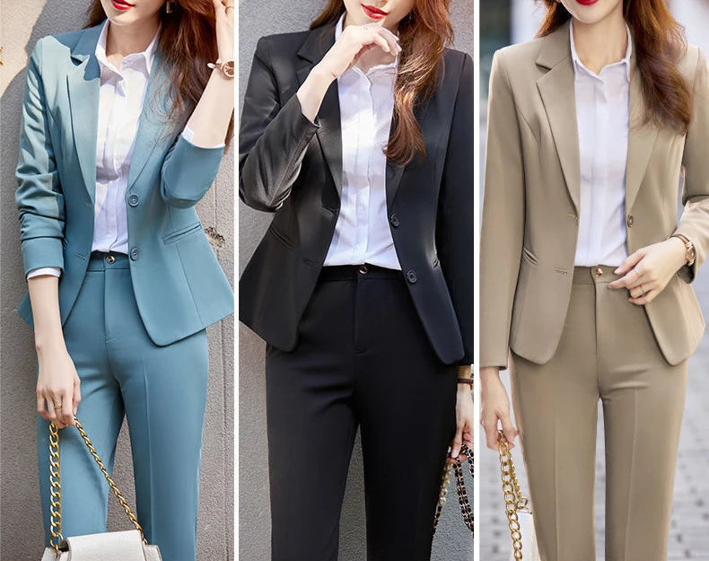 Two Pieces Sets Pants for Woman Shirt Outfits Blouse and Trousers Suits Office Women's 2 Pant Set Wear To Work Black Blazer Xxl