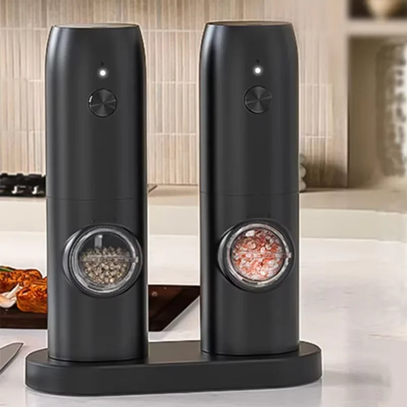 USB Charging Electric Salt and Pepper Grinder Rechargeable Adjustable Coarseness Automated Spice Mill for Kitchen Cooking Dining