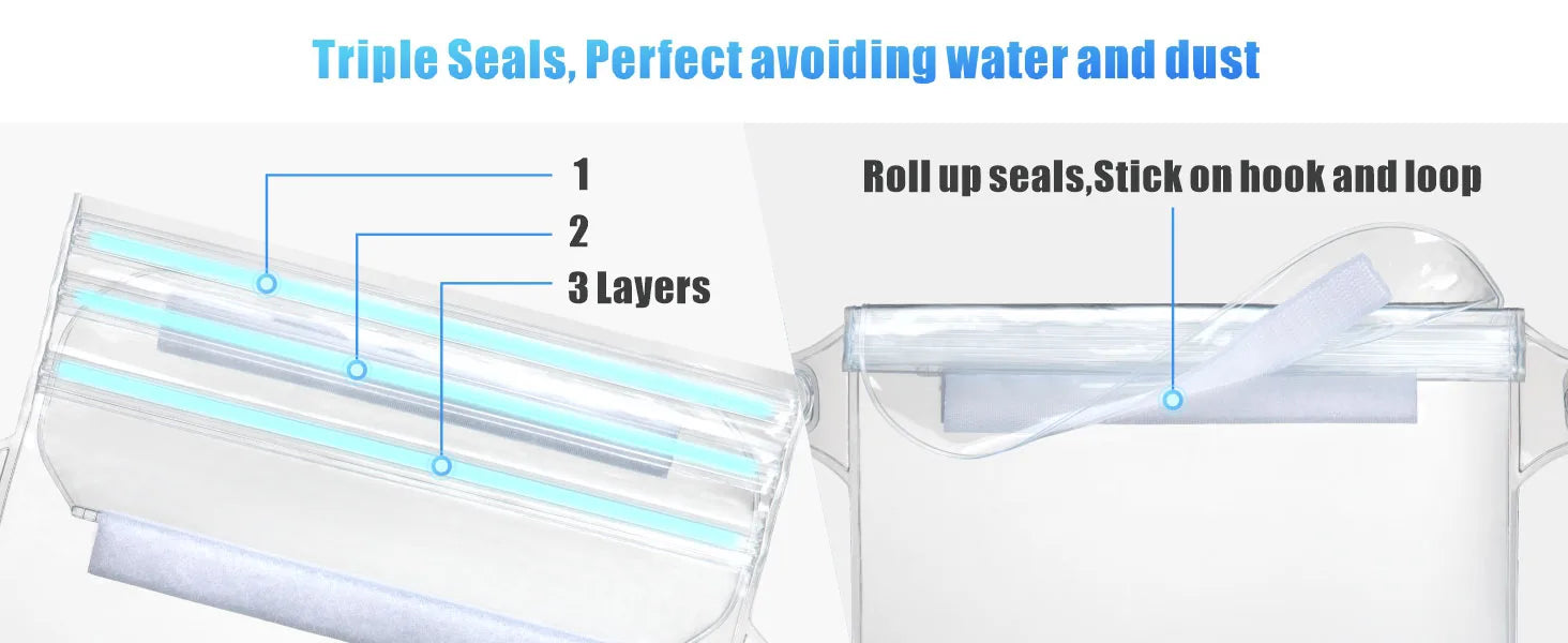 Waterproof Phone Pouch with Adjustable Waist Strap Dry Bag Keep Phone Valuables Safe for Beach Swimming Kayaking Boating Fishing