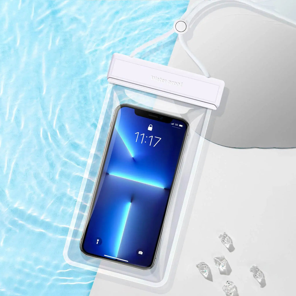 IPX8 Waterproof Phone Pouch, Swimming & Diving Dry Bag with Touchscreen for Mobile Devices Up to 7.2 Inches