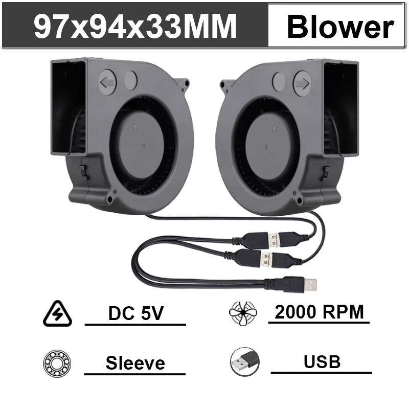 Gdstime 40mm 50mm DC 5V USB 60mm 70mm TV Box Cooling Fan 120mm 140mm Brushless AV Receiver Cooler w 2 in 1 USB Controller Cable