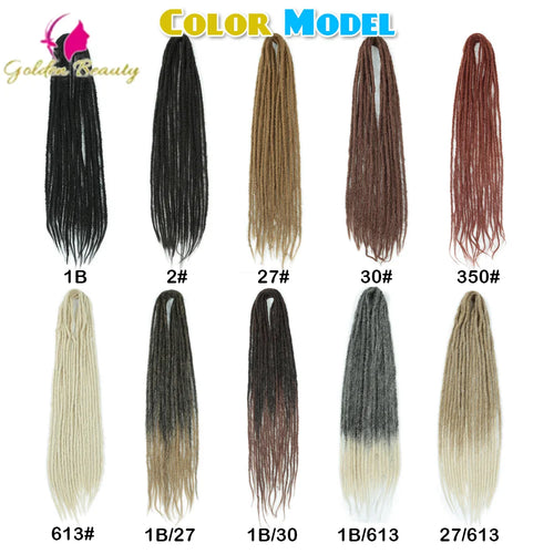 10strands double ended 24inche Long Handmade Dreadlock Naturel Soft synthetic Dread Locks Crochet Hair Extension For Black Women