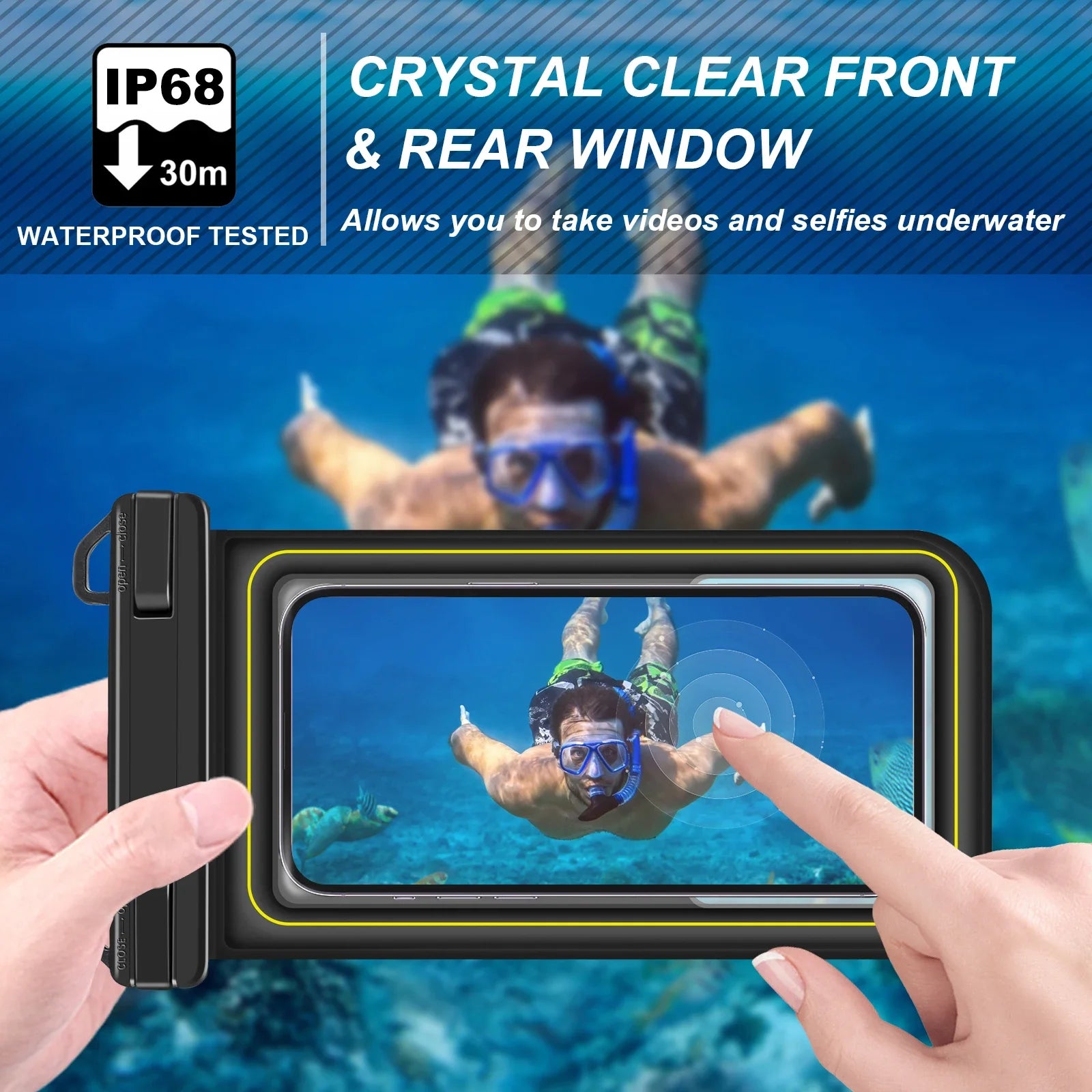 HAISSKY Waterproof Phone Bag for iPhone 16/15/14/13/12 pro Max/XR Universal Crossbody Swim Storage Pouch Case