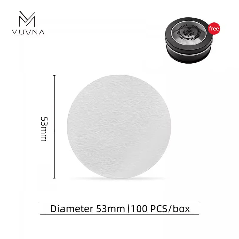 MUVNA Disposable Coffee Filter Paper 100 Pieces Espresso Coffee Machine Handle Filter Paper With 51MM 53MM 58MM White