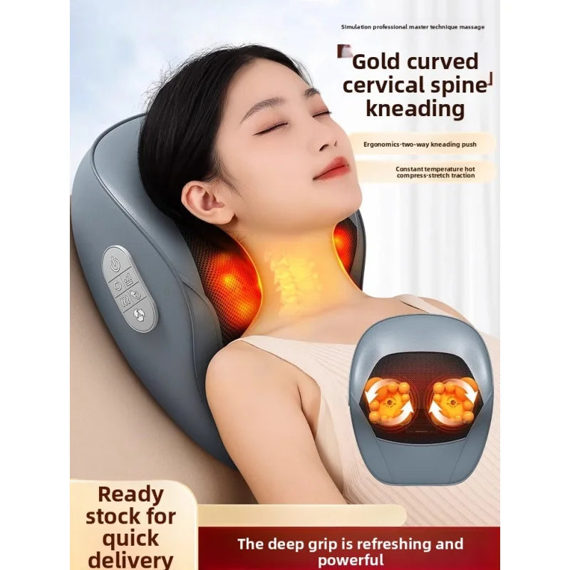 Back Massager for Deep Shiatsu Lower Back Neck Massager with Heat 3D Kneading Massage Pillow Shoulder Legs Gifts for Mom Dad Wom