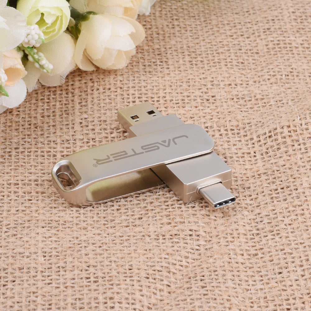 JASTER 2 IN 1 USB 3.0 Flash Drives 64GB Key Chain Pen Drive 32GB TYPE-C for Phone Memoria USB 16GB High Speed Creative Gift 8GB