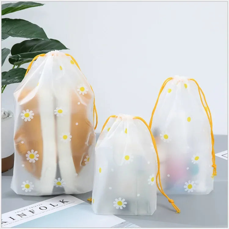 Transparent Drawstring Swimming Bags Beach Sea Gym Storage Bag Swimsuit Dry Bag Waterproof Outdoor Travel Portable PE Pouch