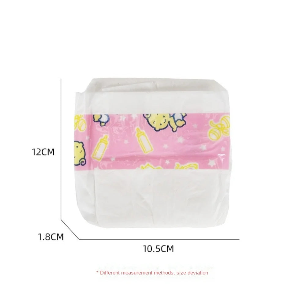 10 Pcs Mini Diapers Play House Diapers Reborn Dolls Decorate Pretend Baby Accessories Miniature Diapers Dollhouse Baby Diapers