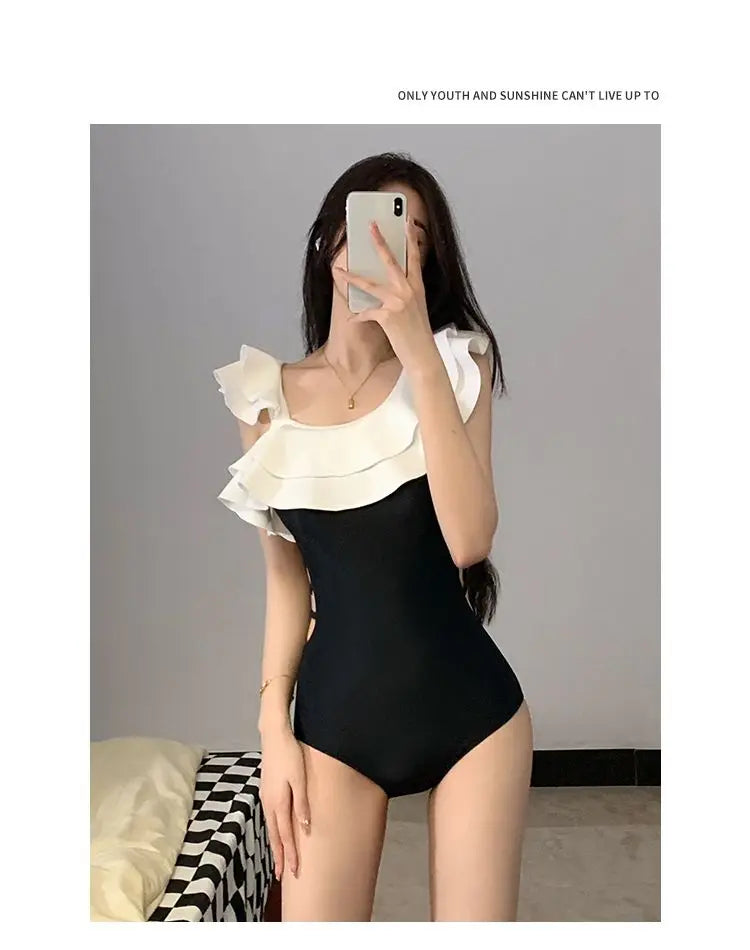 Bikini Sets Women Simple Fashion Backless Sexy Sleeveless Casual Vacation Summer Bathing College Girls Korean Style Swimsuit New