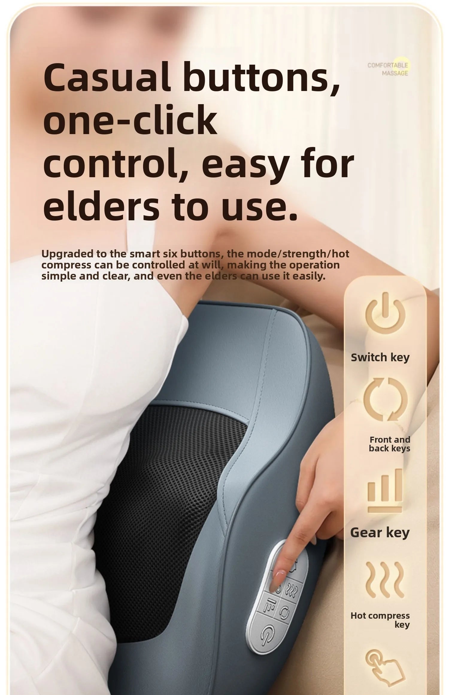 Back Massager for Deep Shiatsu Lower Back Neck Massager with Heat 3D Kneading Massage Pillow Shoulder Legs Gifts for Mom Dad Wom