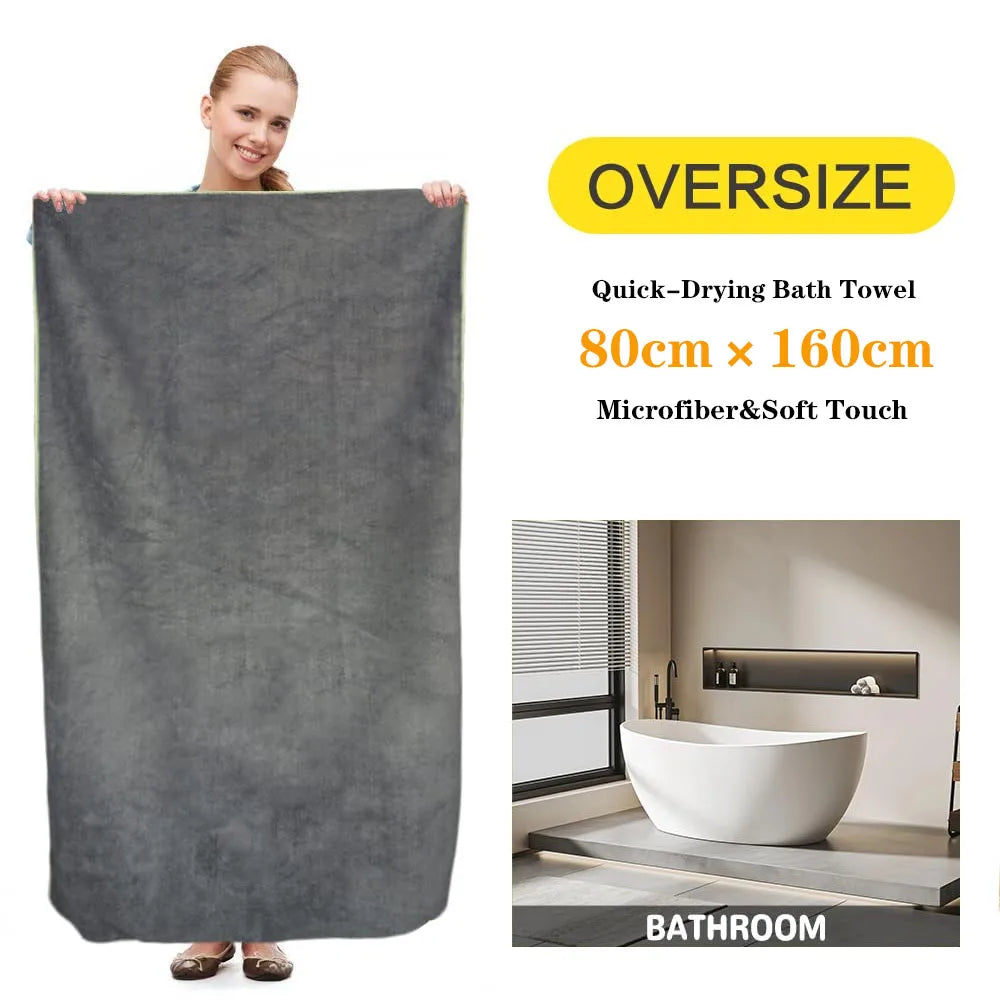 Quick-Drying Bath Towel Microfiber Bathroom Towel With Portable Bag Highly Absorbent & Fast Drying for the Body After Bathing