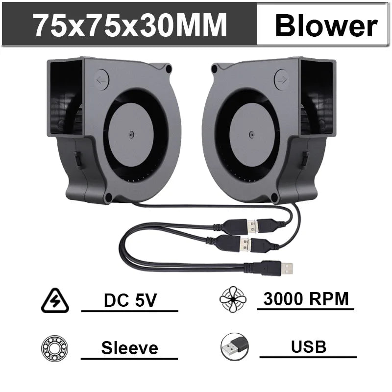 Gdstime 40mm 50mm DC 5V USB 60mm 70mm TV Box Cooling Fan 120mm 140mm Brushless AV Receiver Cooler w 2 in 1 USB Controller Cable