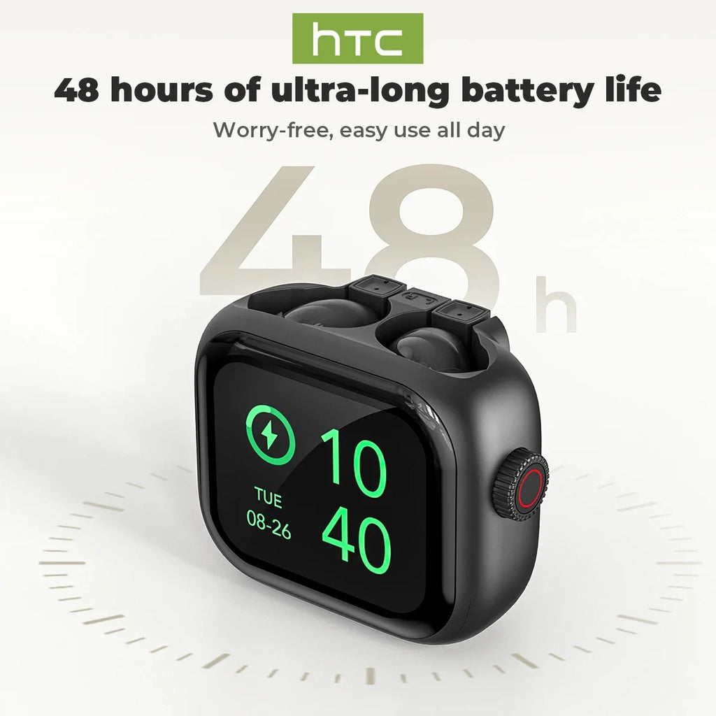 [Ultra HD Screen] HTC NE40 Earphones Bluetooth V6 TWS Sports Wireless Headphones AI Translator Earbud In-Ear Noise Reduction Mic