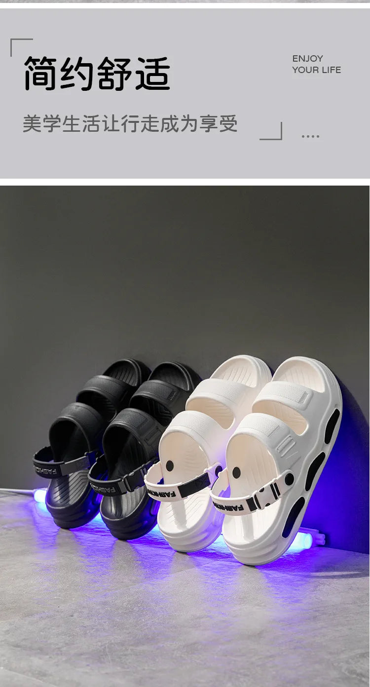 Men's Cloud Soft Thong Slippers Two-Way Wear Thick Bottom Waterproof Non-Slip Driving Comfortable Summer Sandals