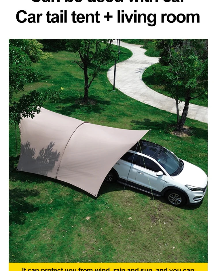 Silver Coated Sun Protection Camping Tent Large Family Size Windproof Rainproof Outdoor Canopy Tent with UV Block for Beach Pic