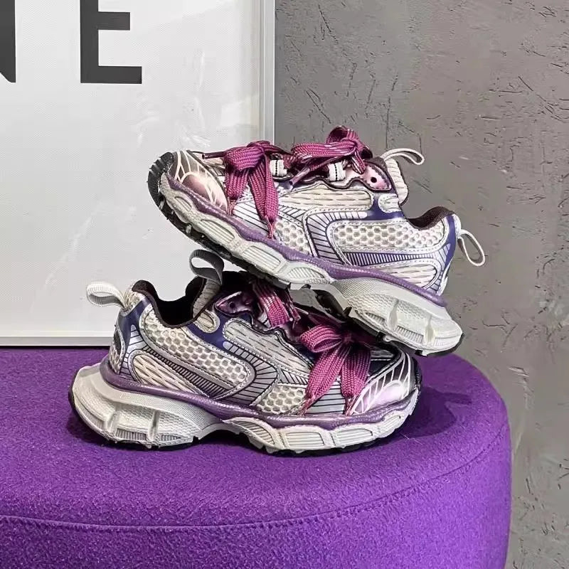 Children's Sneakers Chunky 2025 New Girls Basketball Shoes Fashion Versatile Kids Causal Boys Sports Shoes for School Breathable