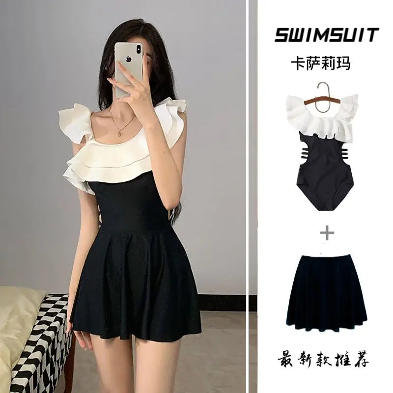 Bikini Sets Women Simple Fashion Backless Sexy Sleeveless Casual Vacation Summer Bathing College Girls Korean Style Swimsuit New