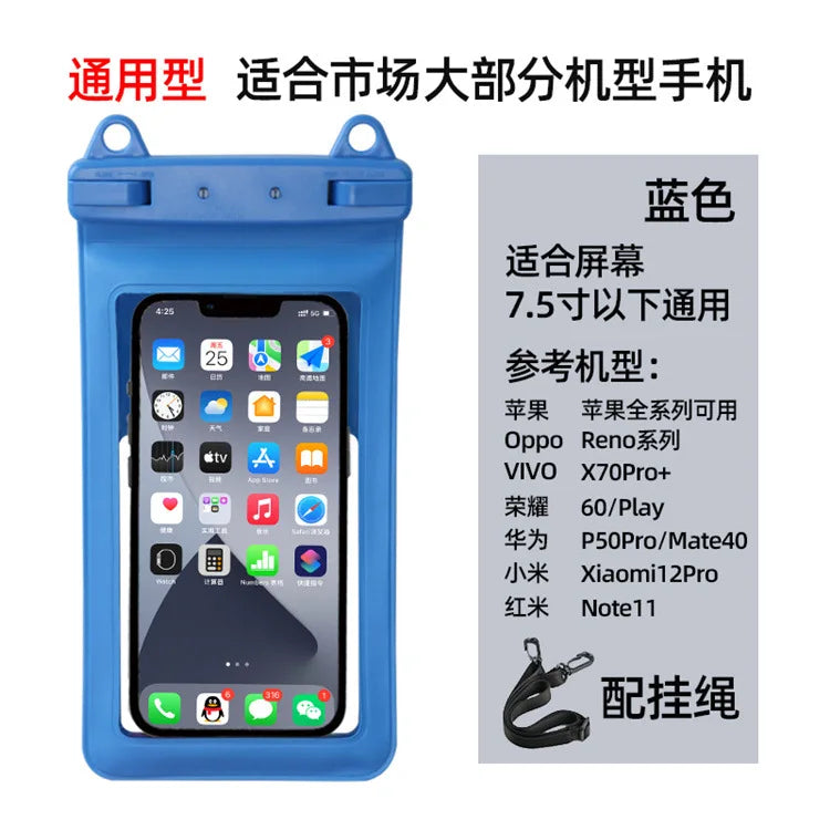 Universal Waterproof Mobile Phone Case Diving Surfing PVC Bags 7.5inch Phone Waterproof Pouch Cover Underwater Swimming Dry Bag