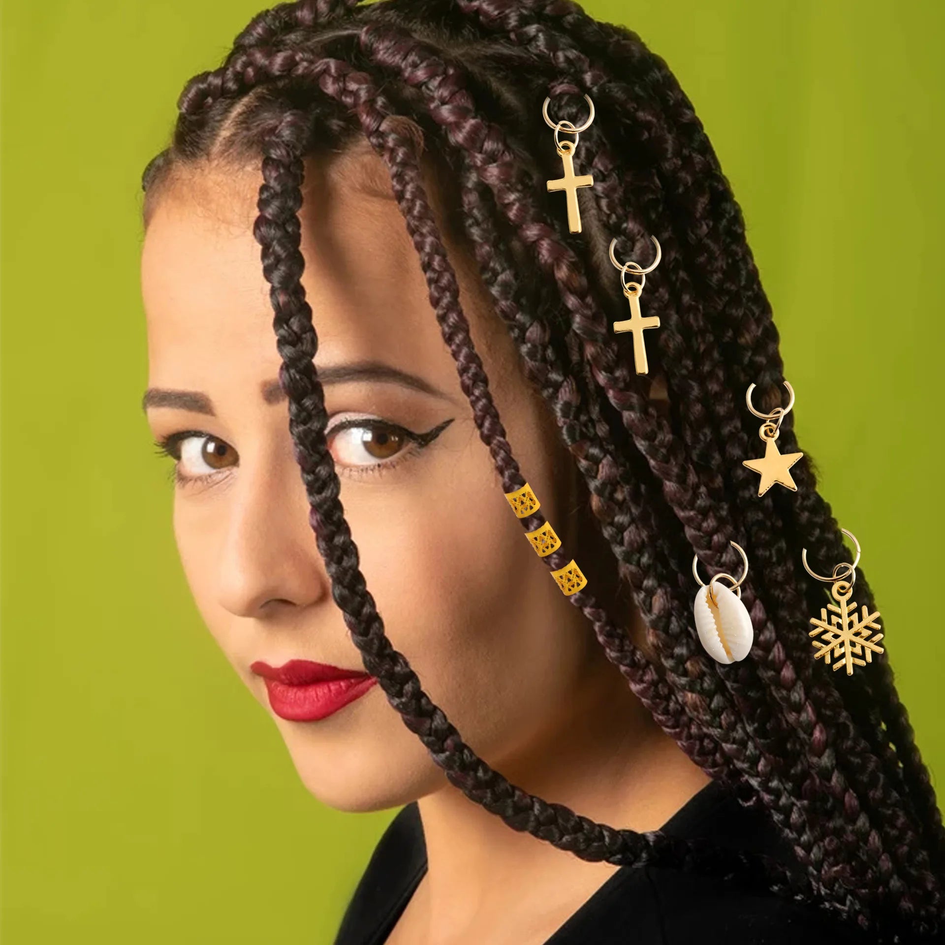 100pcs/set Alloy Braid Hair Ring Dreadlock Hair Ring Hippie Style Hair Accessories Loc Hair Jewelry for Braids for Girls