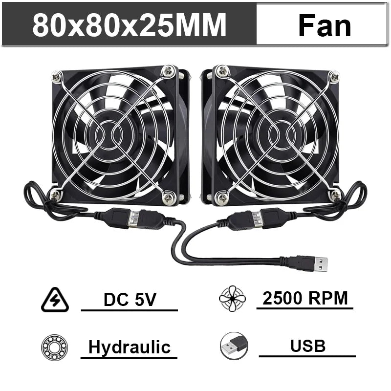 Gdstime 40mm 50mm DC 5V USB 60mm 70mm TV Box Cooling Fan 120mm 140mm Brushless AV Receiver Cooler w 2 in 1 USB Controller Cable