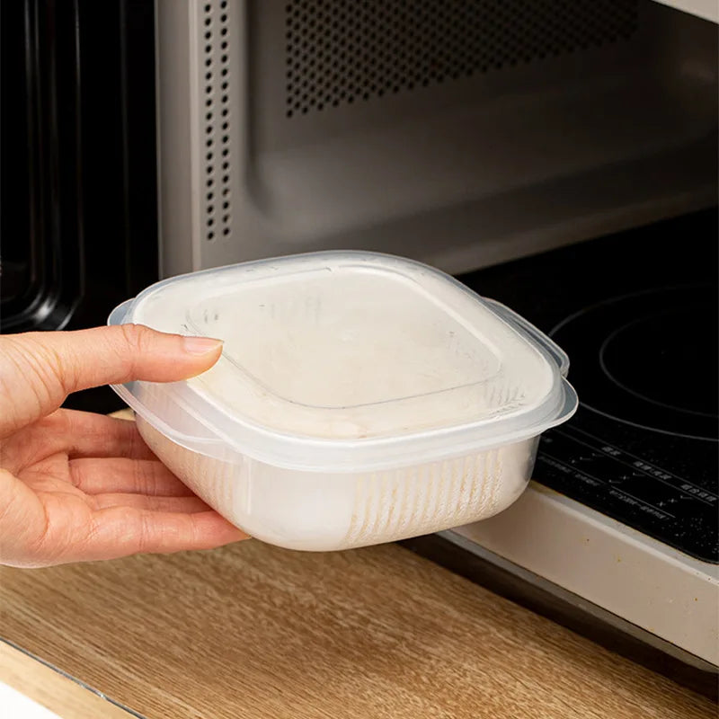 Food Storage Box Rice Fruit Preservation Container Microwave Oven Heating Refrigerator Freezer Storage Packing Kitchen Tool