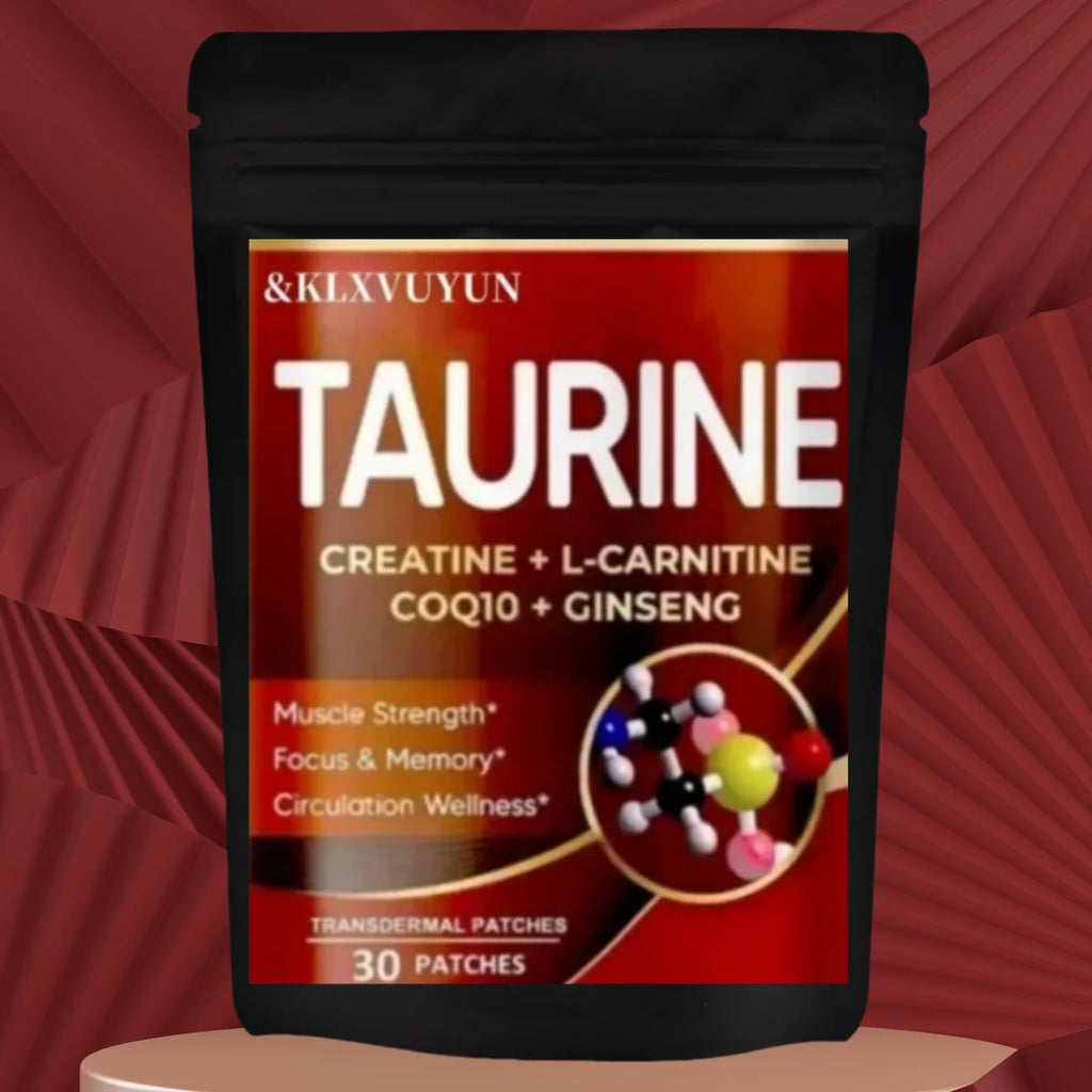 Taurine + Creatine Transdermal Patches, Muscle Strength, Focus, Memory - Best For Men And Women, 30 Patches One Month Supply