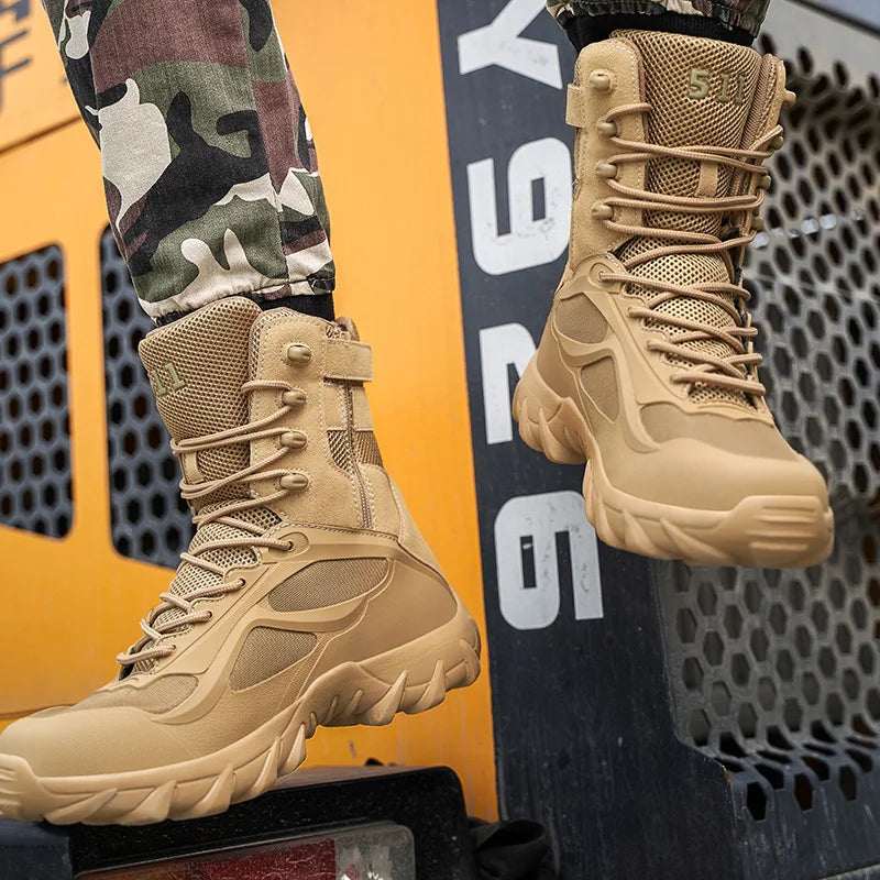 Men's Desert Boots Outdoor Man Non-slip Snow Boots Male Waterproof Tactical Boots Platform Ankle Men Platform Boots Motorbike