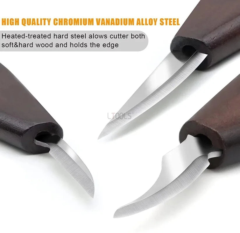Wood Carving Kit Wood Tools Hand Carving Knife Set File Spoon for Beginners Whittling Woodworking Luxury Woodcarving Knife Set
