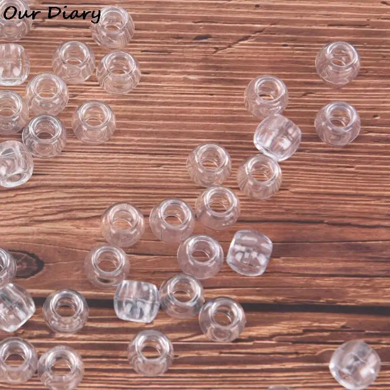 100pcs Dreadlock Beads Rings For Hair Accessories Transparent Big Hole Braids Acrylic Hair Braid Dread