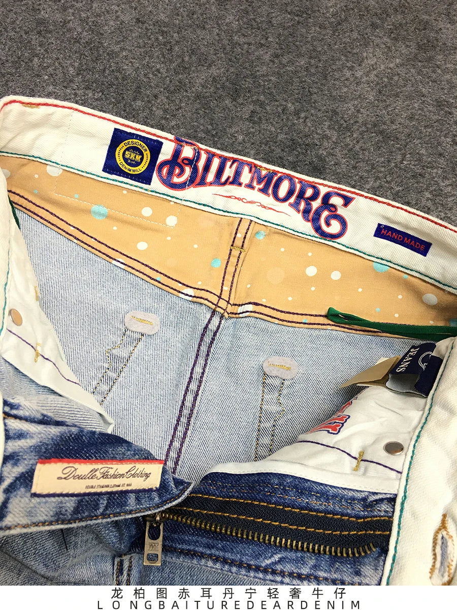 Summer Thin 11oz Red Selvedge Denim Jeans for Men 94% Cotton Micro Stretch Slim Fit Straight Light Pants 24ss Y2k Youth Male 5KM