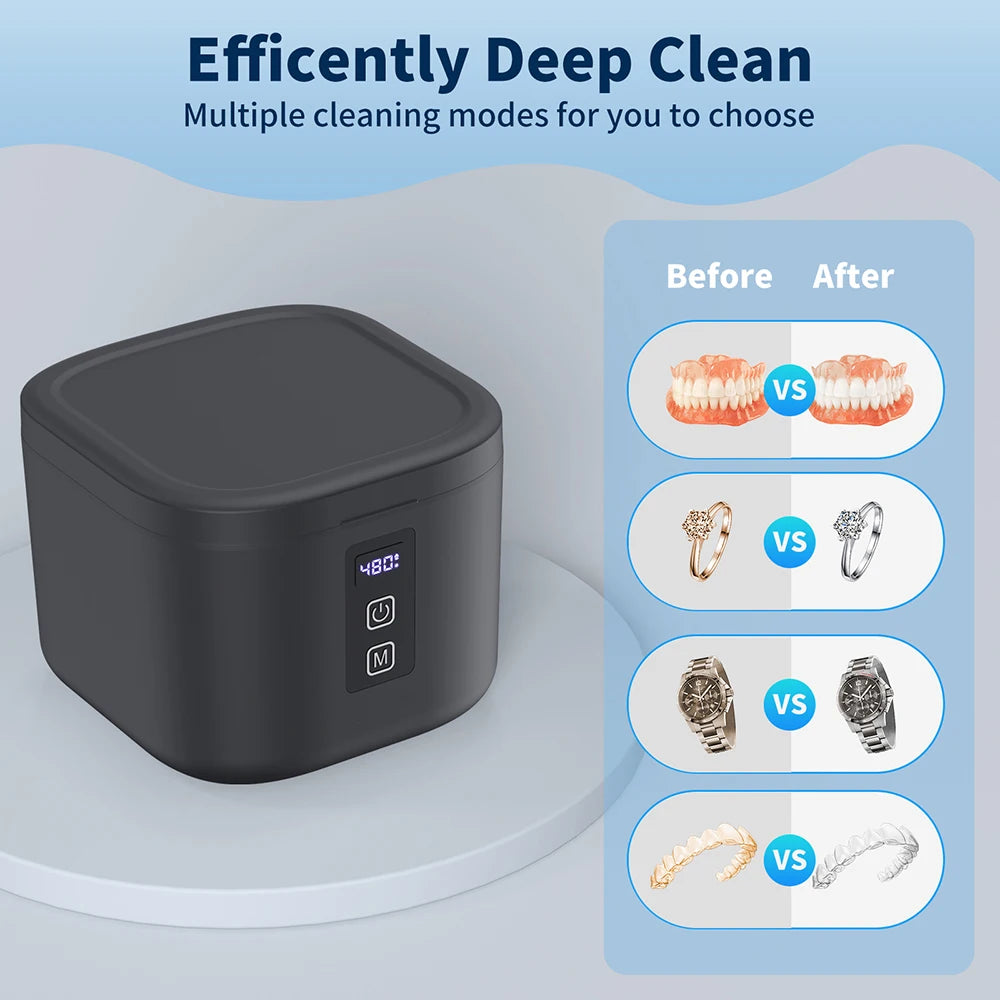 KUNPHY Ultrasonic Cleaner Bath Timer UV Light Jewelry Brush Glasses Manicure Stones Cutters Dental Razor Parts Ultrasound Sonic