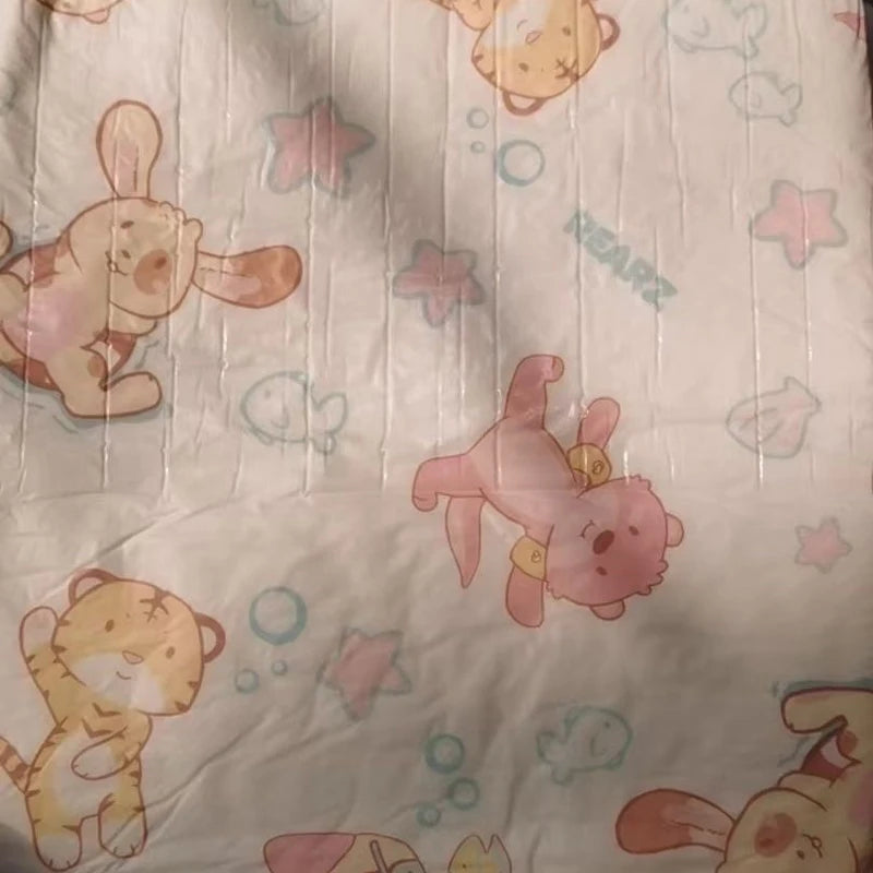 Adult Baby Diaper ABDL Diapers Brief High Absorption DDLG Cute Cartoon Pattern Cotton Soft Thick Disposable Diaper For Men Women