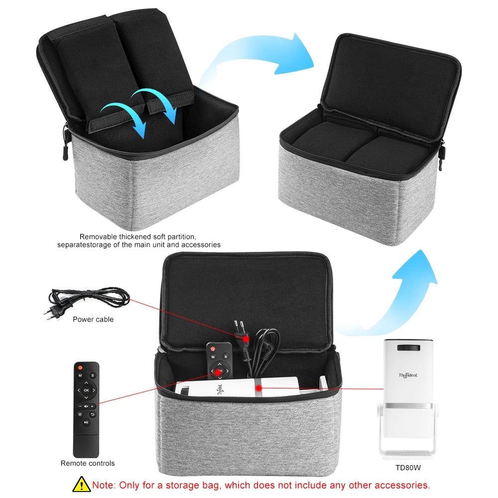 PROGAGA Mini Projector Carrying Bag Portable Carry Case Travel Bag For HY300 Pro HY300W HY320  Mini PG370 TD80W Mini Projector