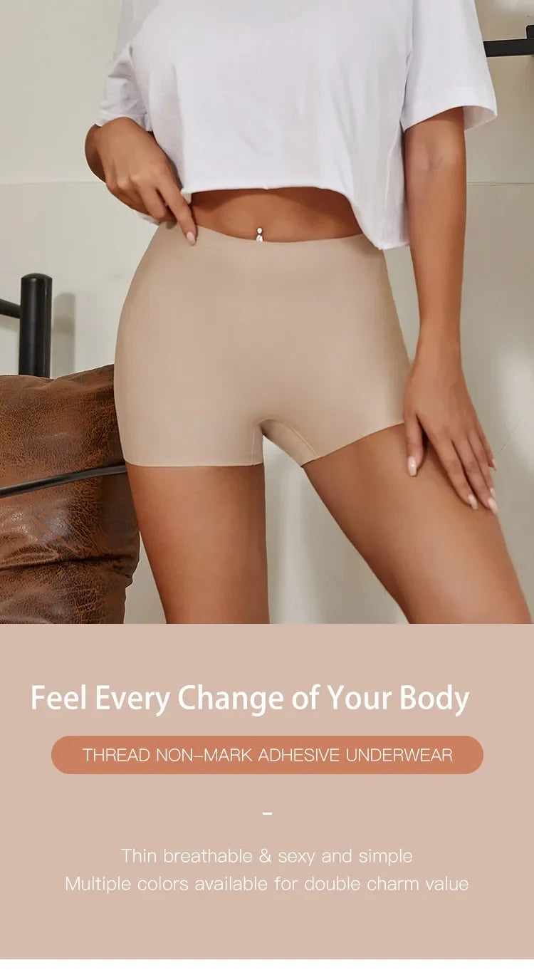 New Design Ladies Seamless Ice Silk Solid Biker Shorts Boxer Short Leggings Sports Yoga Pants Women's Shorts Panties T1584