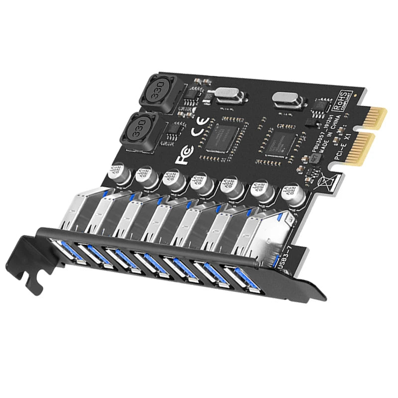NEW 7 Port USB 3.0 PCI Express X1 Expansion Card PCI-E PCI E USB 3.0 Board USB3 6Gbps Adapter Controller NEC Chip for Desktop PC