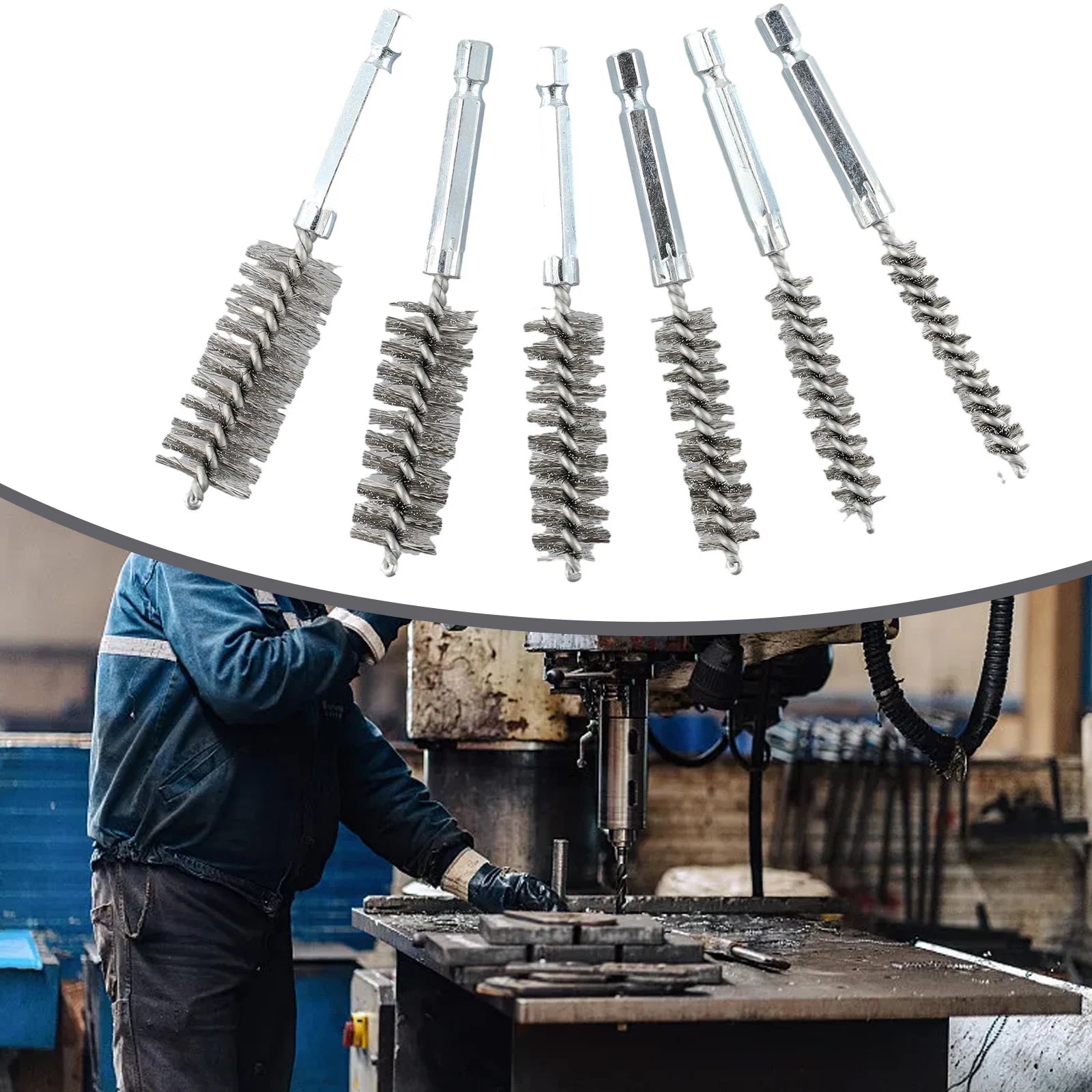 Hot New Tools & Workshop Equipment Cleaning Brush Drilling Brushes 6 Pieces 6 Sizes Cleaning Brushes Electric Drill