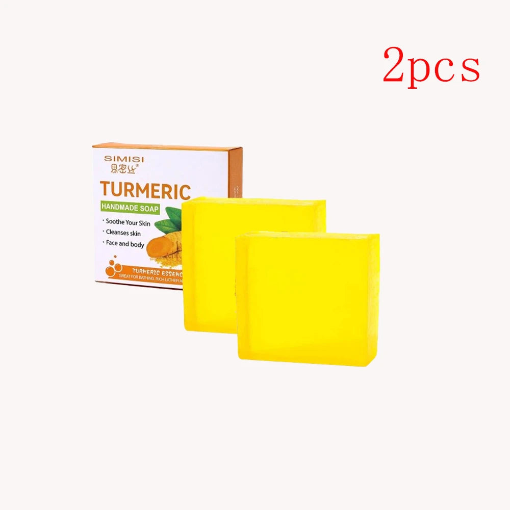 Hand Made Turmeric Soap Body Cleaning Natural Turmeric Deeply Clean Skin Refine Pores, Remove Acne Tender Skin Care Beauty