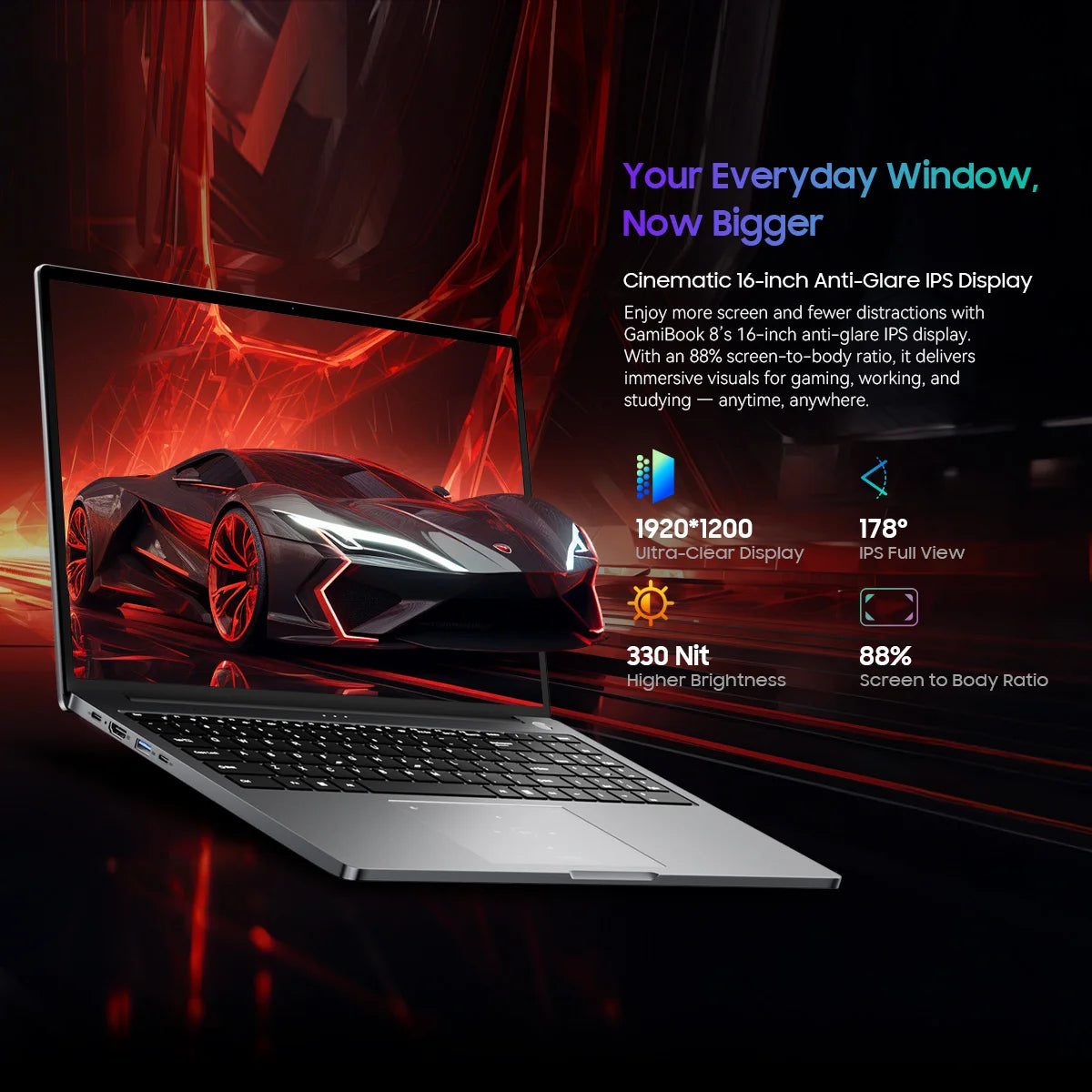 Blackview GamiBook 8 Laptop 16" 1920*1200 Display AMD Ryzen™ 7 7735HS Processor 57Wh Battery 65W Fast Charge Win 11pro Wi-Fi 6
