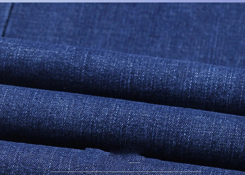 Men Fashion Straight Jeans Mens 2025 New Stretch Slim Fit Pants Comfortable Soft Business Denim Trousers Male Brand Clothing