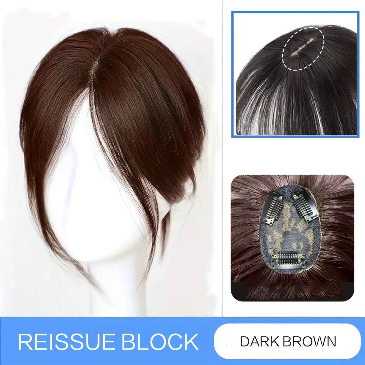 Synthetic Topper with Bangs S Curly 3D French banks Women's Hairpiece Clip In Extension For Hair Volume Non-Remy Machine