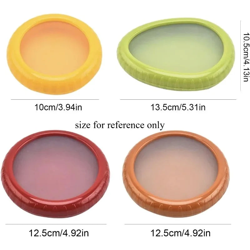 4 Fresh Fruit Storage Box, Fruit Saver Containers,Reusable Silicone Food Savers Fridge Storage Boxes,Fruit Storage Containers