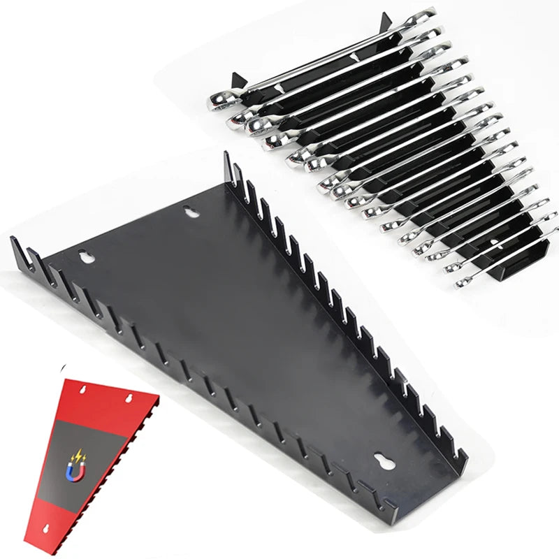 20-Pocket Magnetic Wrench Organizer Wrench Organizer Set for Tool Box Wrench Holder for Tool Durable Spanners Storage Organizer
