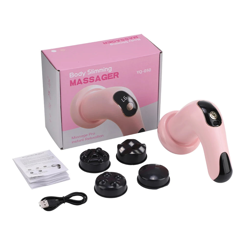 Body Massager, Portable Massage Stick With 5 Massage Heads, Wireless Charging, Handheld Whole Body Kneading, 6 Modes Massage Gun