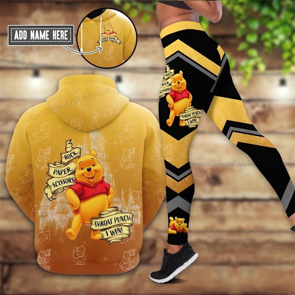 Disney Winnie the Pooh Hoodies and Leggings, Custom Winnie the Pooh 3D Printed Sweatshirts, Womens Yoga Pants Set 2025