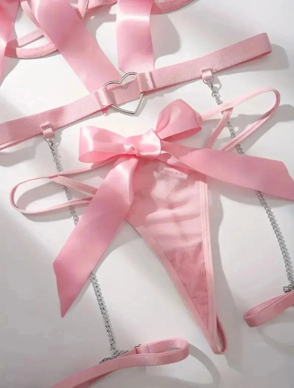 Women's Lace Garter Lingerie Set — Underwire Bra & Thong