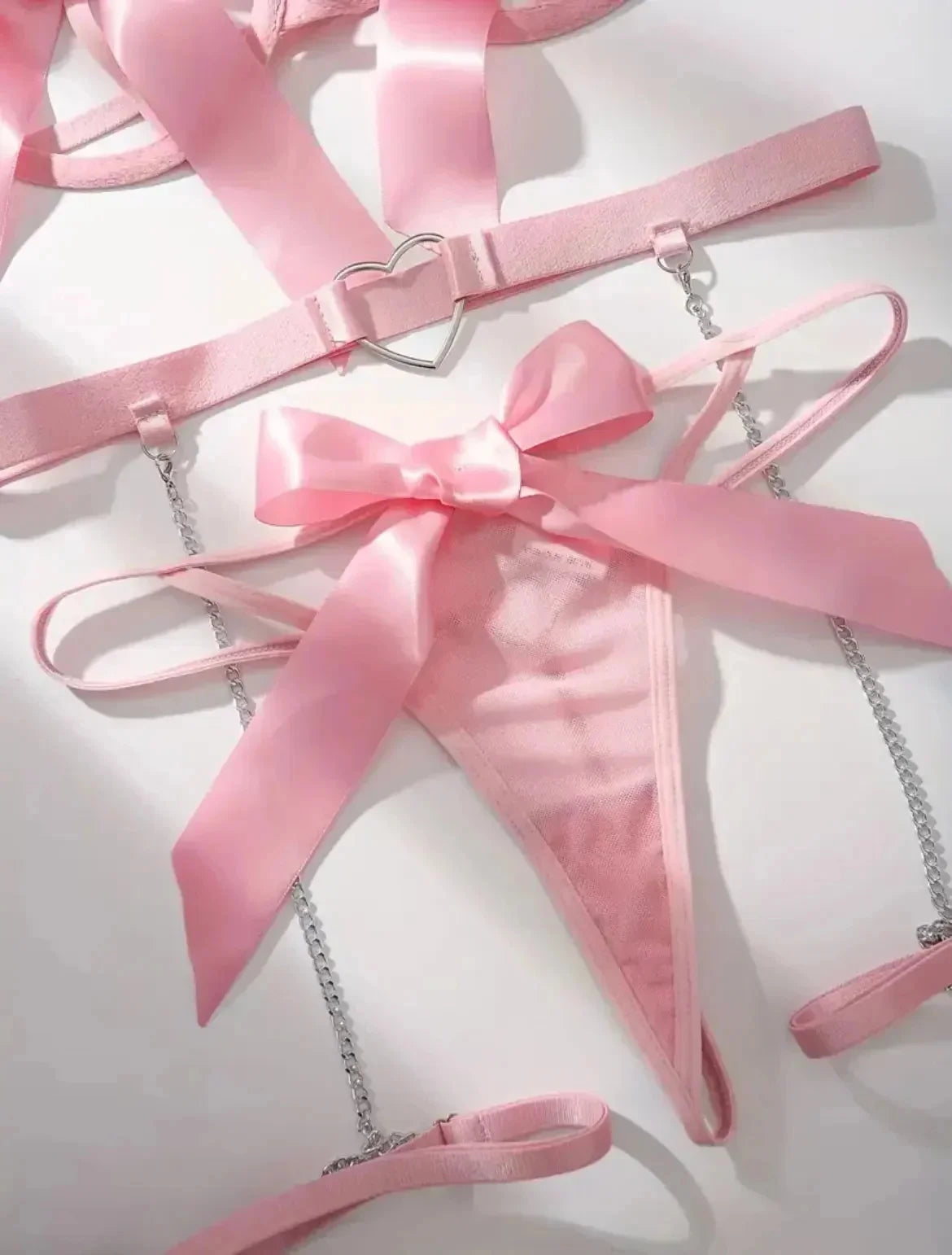Women's Lace Garter Lingerie Set — Underwire Bra & Thong