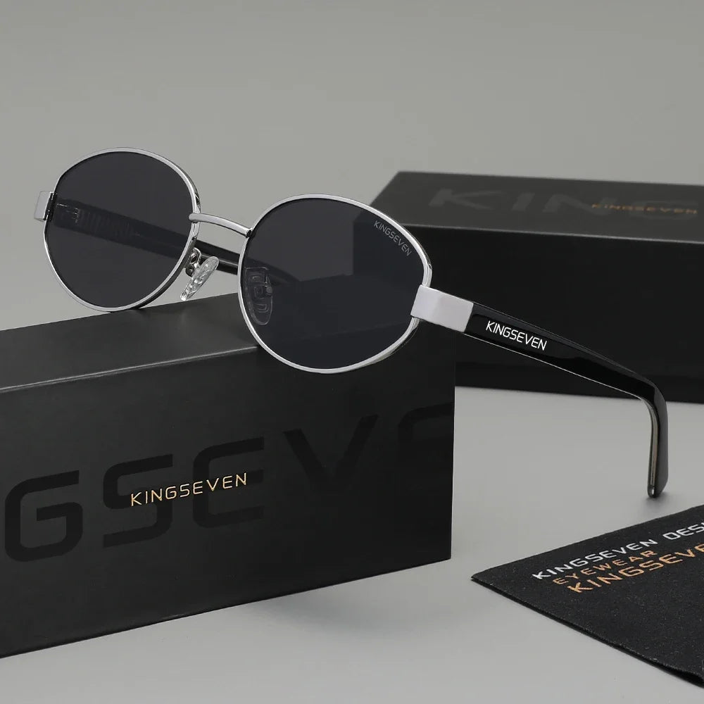 Brand Retro Luxury Sunglasses Women Men Polarized UV400 Glasses Alloy Oval Frame Anti-glare Fashion Driving Causal Eyewear