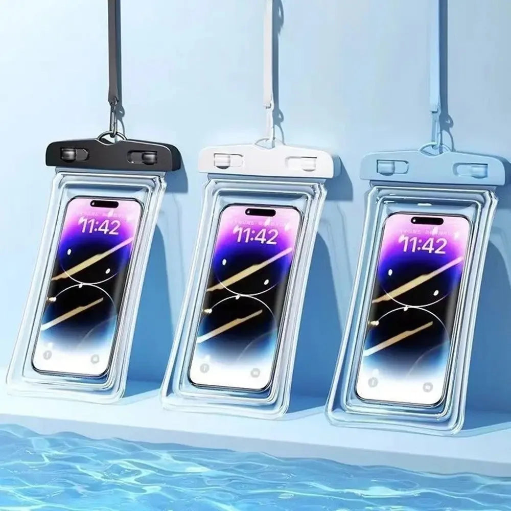 Transparent Waterproof Phone Pouch Under 7.2 Inches Touch Screen Swimming Rafting Waterproof Case with Lanyard Sealed Bag