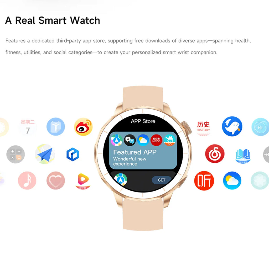 Smart Watch Women Hebrew 4GB/ROM Memory Bluetooth Network Sharing Whatsapp Messgae Reply Map Navigation Amoled Screen Smartwatch