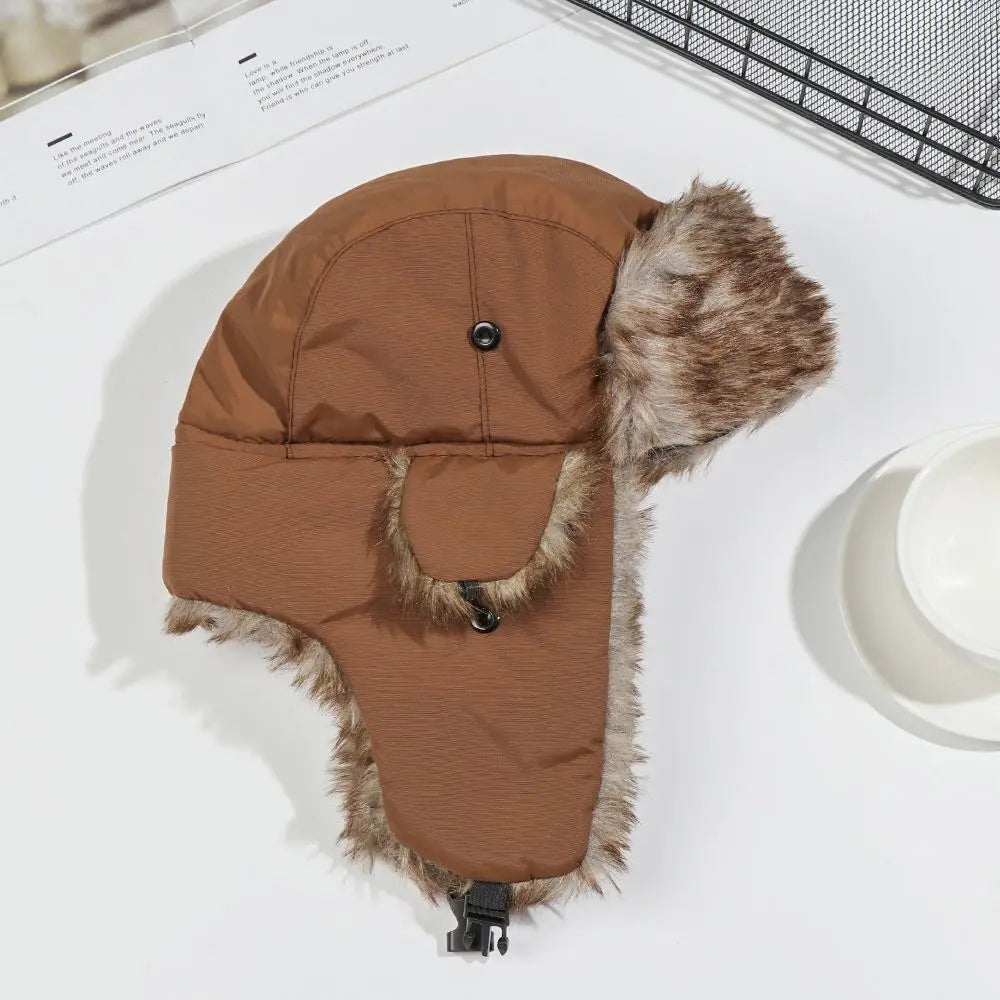 Men Women Trapper Bomber Hats Russian Ushanka Warm Winter Fur Earflap Ski Hat